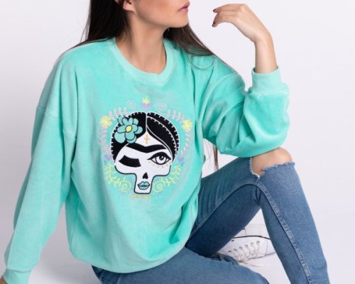 sudadera-oversize-frida-verde-agua